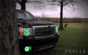 GMC Sierra Headlight Halo Kit - ORACLE Lighting - LED Round Ring - UV/Purple - `08-`13